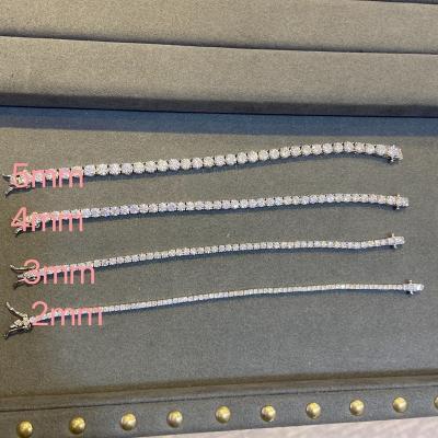 China The Other Moissanite Tennis Chain Wholesale Price 10K/14K/18K 2MM 3MM 4MM 5MM Bling Bling Hiphop Moissanite Tennis Bracelet for sale