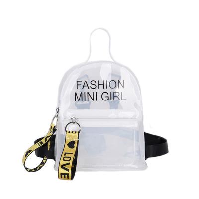 China Girl waterproof mini backpack fashion PVC daypacks transparent transparent clear bag for travel for sale