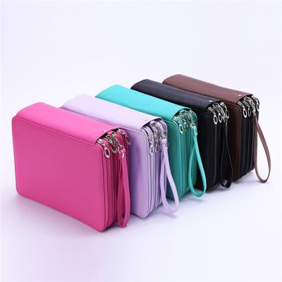 China Luxury PU Pencil Case Organizer 184 Slot Colored Colored Pencil Case PU Pencil Case for sale