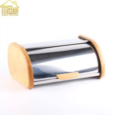 China Bamboo Bread Box Freshness Preservation Fiber Bread Box Stainless Steel Bamboo Bread Bin for sale