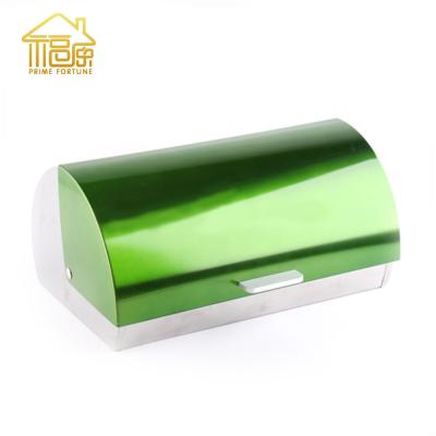 China Fashion Viable Color Bread Bin Rolling Cover Metal Bread Bin Paint Bin for sale