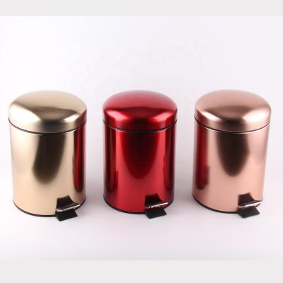 China 3L 5L 7L 12L 20L 30L viable copper planting stainless steel pedal bin dust bin hotel waste bin for sale