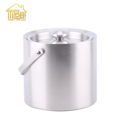 China 2021 Traditional New Custom Design Stainless Steel Wine Cooler Barware Accessories Double Wall Ice Bucket for sale