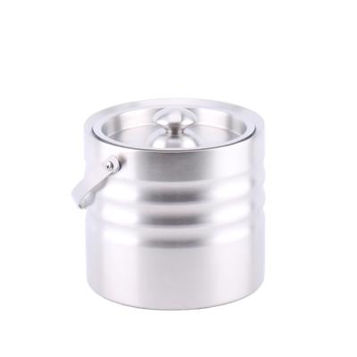 China Custom Insulated Double Wall Hotel Bar Stainless Steel Ice Bucket Champagne Beer Can Cooler Viable for sale