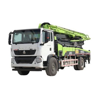 China Hotels China 38m truck-mounted concrete mixer truck and hydraulic pumps boom pump cost for dump trucks for sale