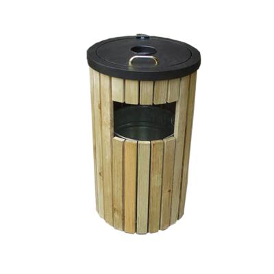 China Factory Supply Sustainable Outdoor WPC Garbage Bin, Recycling Outdoor Plastic Wooden Trash Bin, HDPE Wooden Trash Can for sale