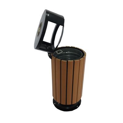 China Viable Outdoor Park WPC Recycling Garbage Bin Waste Bin Trash Can for sale