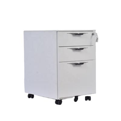 China Assembled Steel Commercial Office 3 Drawer Metal Cabinets Mobile File Pedestal With Wheels for sale