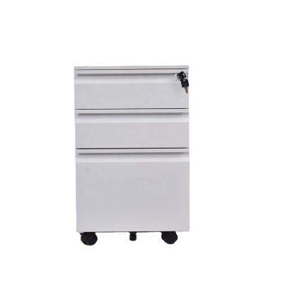 China Office Movable Storage Cabinet Metal Filing Cabinet Assembled Mobile Pedestal Pedestal With 3 Drawers for sale