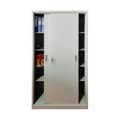 China Knock Down Sliding Door Cabinet Filing Metal Cabinets Office Furniture Steel Bookcase for sale