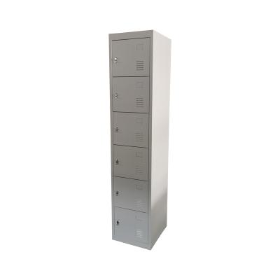 China High Quality Steel Doors Locker 6 Doors Commercial Storage Office Furniture Office Slim Metal Lockers for sale