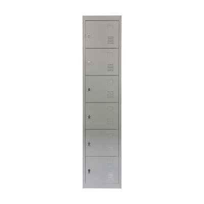 China Office Furniture Gym Locker Steel Staff 6 Door Single Metal Storage Locker for sale