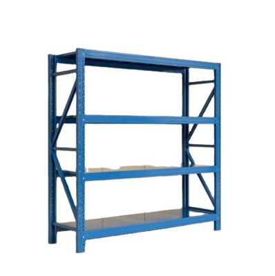 China Hot Selling Boltless Double Sided Boltless Warehouse Garage Metal Steel Rack Boltless Storage Stacking Rack Shelves Storage Shelf Rack for sale