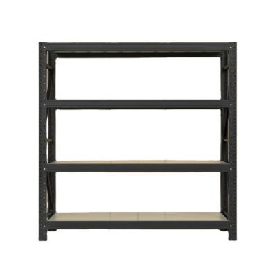 China Heavy Duty Warehouse Storage Rack 4 Tier Sheet Metal Rack Double Sided Customized Steel Goods Shelving for sale