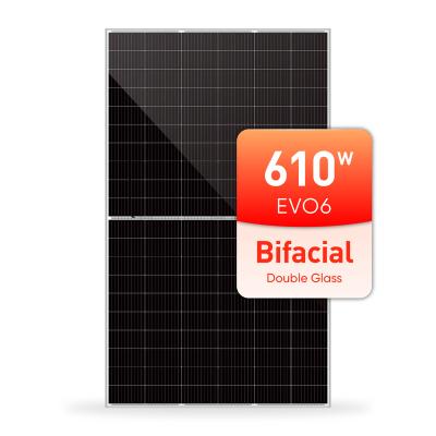 China SunEvo 590W 595W 600W 605W 610W Dual Bifacial Glass 210mmx210mm Monocrystalline Solar Panel for sale