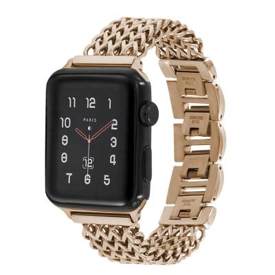 China With Clasp Metal Stainless Steel Strap Folding Strap For Apple Watch 41mm 45mm 42mm 38mm 40mm 44mm for sale