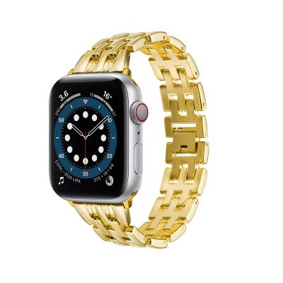 China Folding Clasp Smartwatch Metal Strap For Apple Watch Metal Band Watch Band Bracelet Strap For iWatch for sale