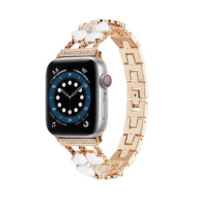 China Fashion Metal Watch Designer Ladies Folding Clasp Women's Band Strap For Apple Watch Band Se 6 5 4 3 2 1 for sale