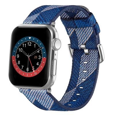 China New Fashion Durable Printing Woven Fabric Canvas Nylon Watch Band For Apple Watch Strap Bands for sale