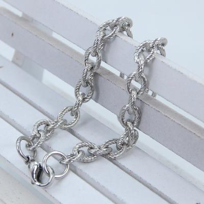 China Hot Sale Links Bracelet Silver Metal Pave Chain Links Bracelet for sale