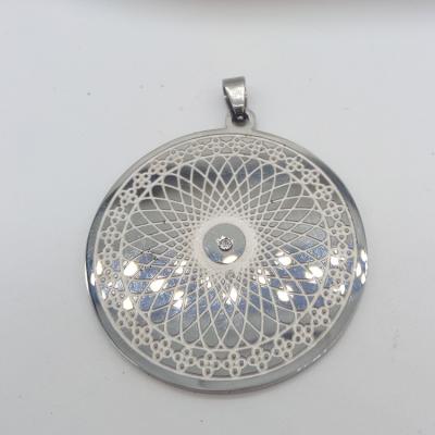 China Round Simple Stainless Steel Pendant Necklace Large Aromatherapy Necklace for sale