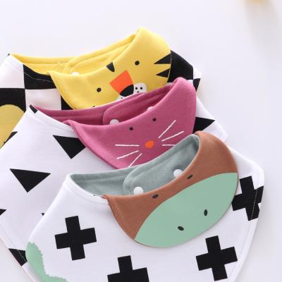 China Eco-freindly Eco-freindly Stripe Heart Shaped Cartoon Stereo Baby Saliva Towels Infant Burp Cloths Drool Bibs for sale