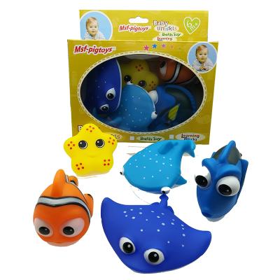 China Eco-friendly Cute Baby Sea Animal Eco-friendly Cartoon Swimming Toy Fish Water Spray Toys for sale