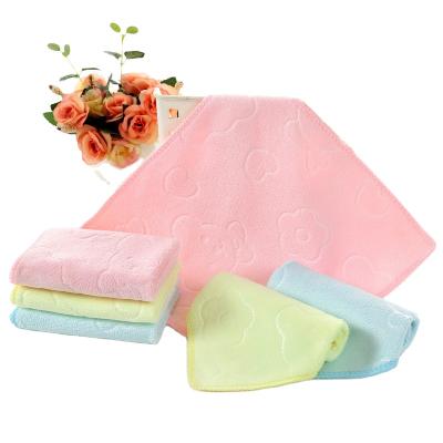 China Eco-freindly Cartoon Printing Cute Soft Bath Handkerchief Bathroom Kitchen Washcloth Baby Square Towel for sale