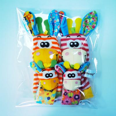 China New Hot Selling Daily Life Baby Socks and Wrist Rattles Baby Socks Animal Soft Infant Toys Set for sale