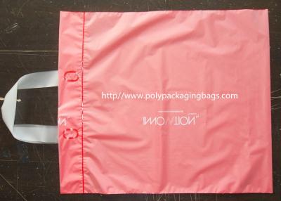 China Pink Side Gusset Plastic Hanger Bags Large Size For Gift / Grocery Shopping for sale