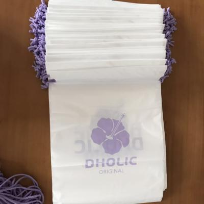 China CPE white transparent Plastic Drawstring Bags For Cosmetic / Daily Necessities / Clothes for sale