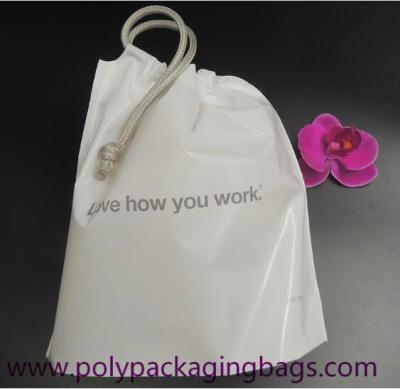 China SGS White 0.07mm PE Drawstring Bag For Mobile Phone for sale