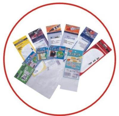 China Recyclable Self Adhesive Transparent Plastic Sticker Bag With Header for sale