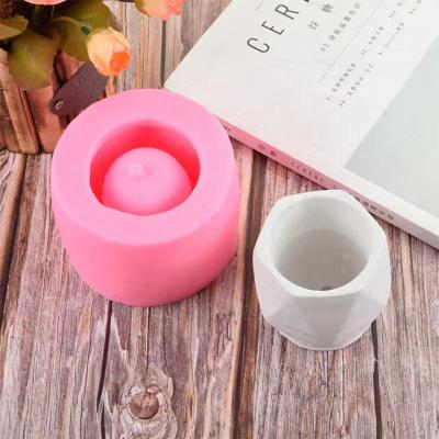 China DIY Sustainable Creative Succulent Plant Concrete Clay Making Silicone Flower Pot Molds for sale