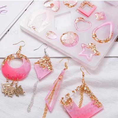 China Sustainable Jewelry DIY Epoxy Resin Craft Earring Silicone Pendant Molds For Women for sale