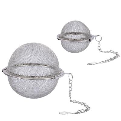 China Sustainable Hot Sale Spice Mesh Ball Tea Infuser Locking Stainless Steel Tea Strainer for sale