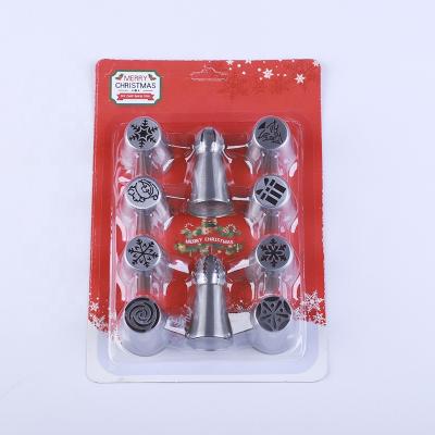 China Viable Wholesale Russian Icing Piping Nozzle Tips Set Christmas Cake Decorating Tools Nozzles Baking Tools for sale