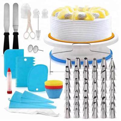 China Sustainable 106pcs Cake Accessories Turntable Piping Nozzle Set Decorating Tools for sale