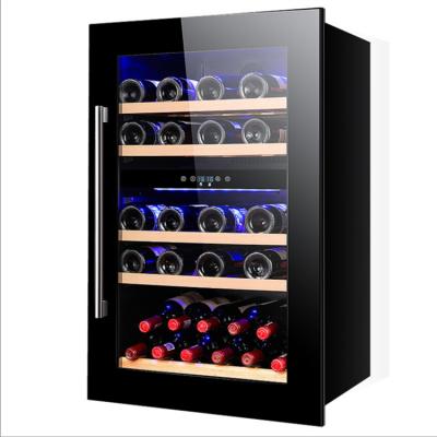 China Dual temperature control wine zonecoolerfridge refrigeratordual built inluxurystainless steelchillerHome wall hangingbuilt in wine freezer for sale