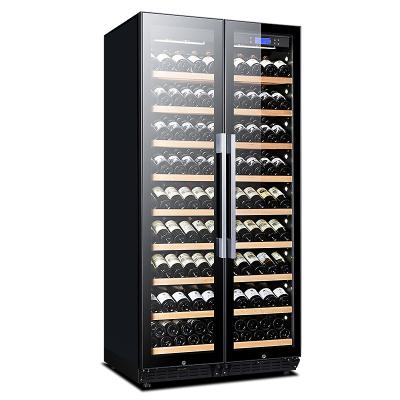 China Hotel Wine Fridge Commercial Cellar Storage 350 Bottles Compressor Wine Cellar Two Door Cooler Furniture for sale