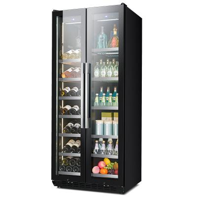 China Car Wine and Beverage Coolers Double Door Wine Freezer Fridge Zone Beer Cooler Built in Fridge Wine Fridge for sale