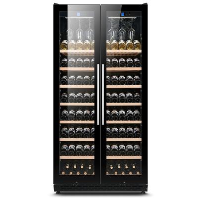 China Hotel Wine and Beverage Coolers Wine Freezer Refrigerator Double Zone Cooler Luxury Built-in Cellar Beer Fridge for sale