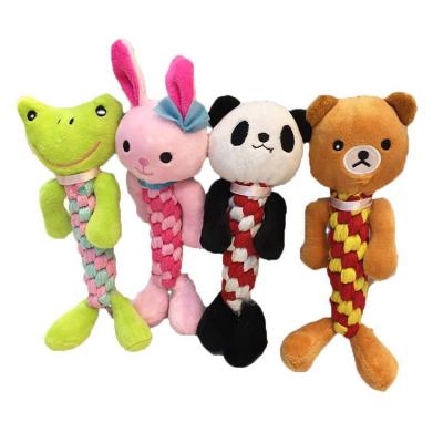 China Viable Plush Toys Dog Puppy Interactive Squeaky Toys With Cotton Material Durable Chewing Toys for sale