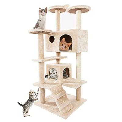 China Sustainable Cat Tree Tower for Cat House Condo Indoor Multilevel Climbing Stand with Toy for Small Cats Kittens Play Rest for sale