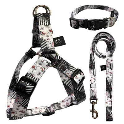 China Padded dog harness leash set heavy duty adjustable no pull halter arms for large dogs back cut anti-twist perfect for walking for sale