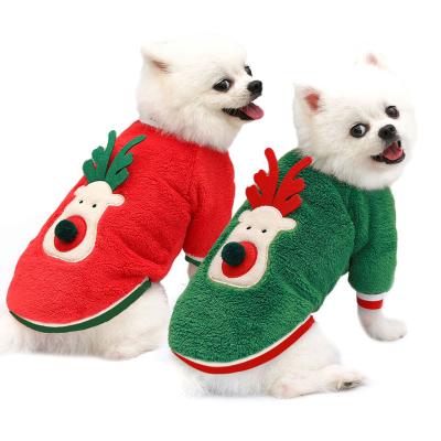 China Halloween Dog Shirts and Viable Christmas Dog Clothes Printed Puppy Shirts Pet Santa Elf Holiday Dog Cat Costumes Luxury Wholesale for sale