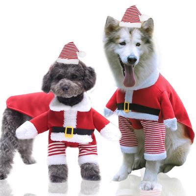 China Santa Dog Costume Christmas Viable Pet Clothes Winter Hoodie Coat Clothes For Dog Pet Apparel Luxury Dog Clothes Wholesale for sale