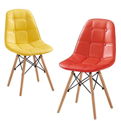 China Hot Selling 2022 Different Colors Sturdy Optional Leather PU Chair Kitchen Dining Chair With Chrome Metal Tube Legs for sale