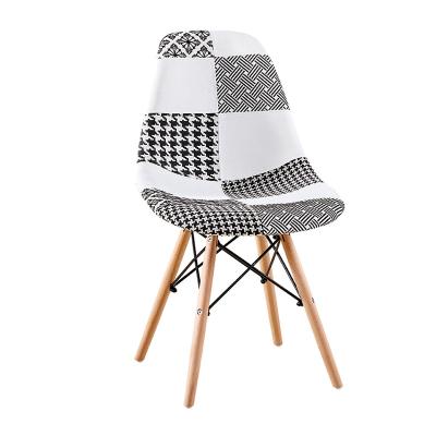 China Sturdy Multicolor Patchwork Fabric Armchair Chair Scandinavian Stackable Cabriolet for sale