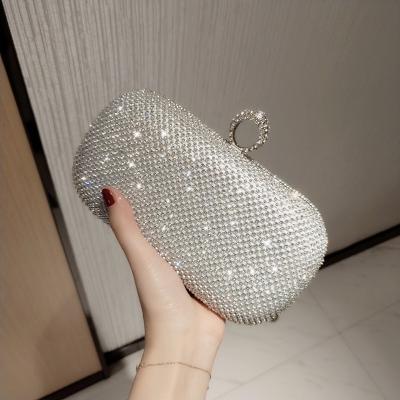 China 2022 Fashion Rhinestone Banquet Bag Dress Handbag Diamond Bag Diagonal Shoulder Ladies Chain Bag for sale